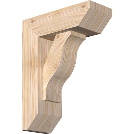 Ekena Millwork Funston Slat Smooth Bracket w/ Offset Brace, Douglas Fir, 5 1/2"W x 14"D x 18"H BKT0604X14X18FST06SDF